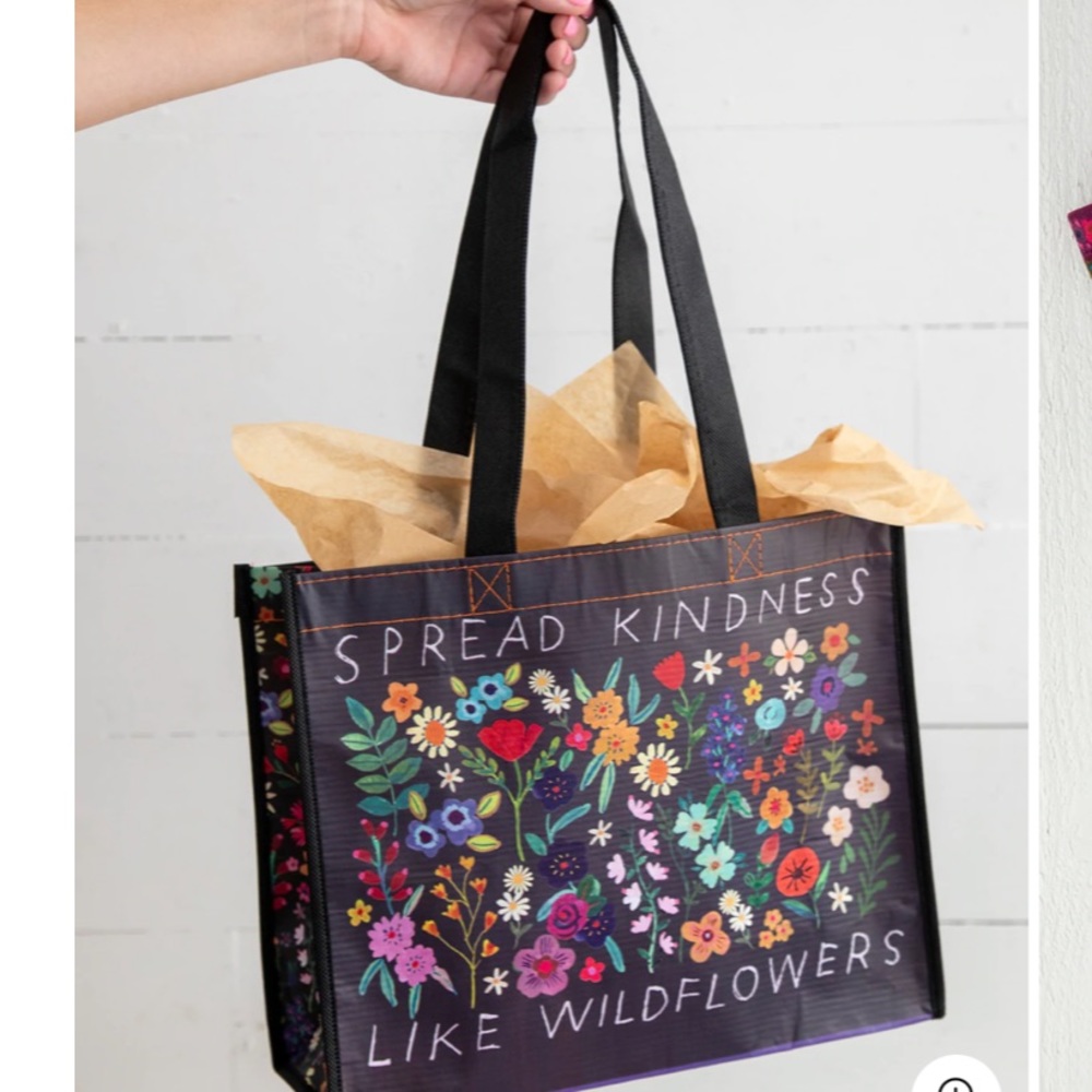 3/$15 Natural Life “spread kindness like wildflowers” boho bag